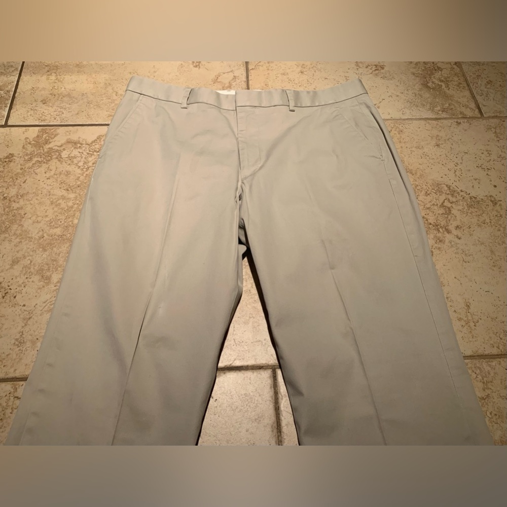 Express Khaki Stretch Cotton-Blend Suit Pant - Picture 2 of 10